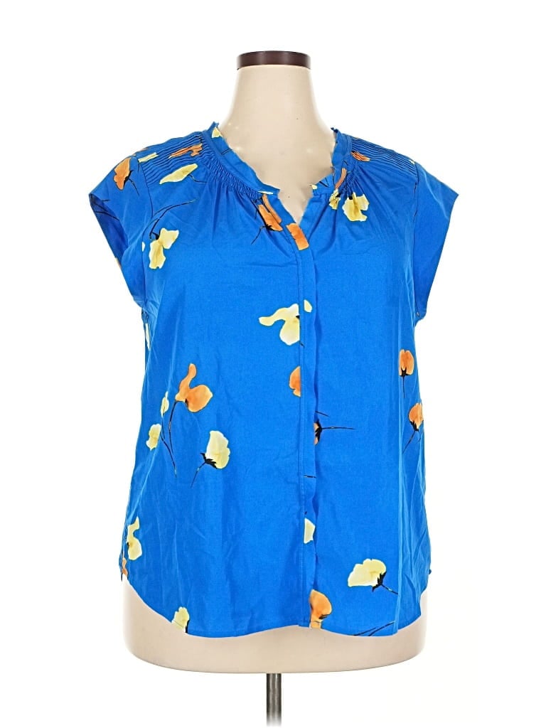 Pre-owned Daniel Rainn Sleeveless Blouse In Blue
