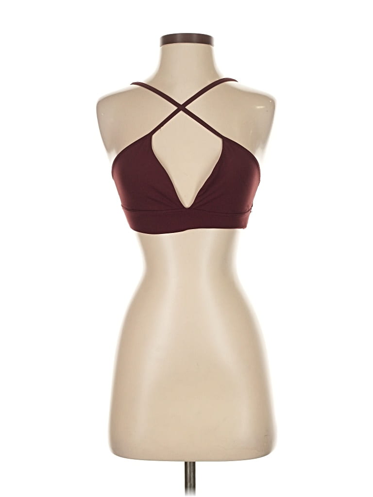 Pre-owned Garage Tank Top Burgundy Halter Neckline Tops