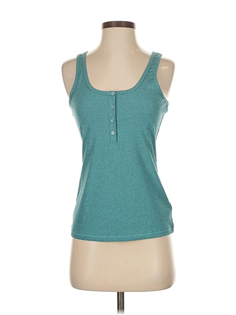 Pre-owned Athleta Tank Top Teal Halter Neckline Tops In Blue