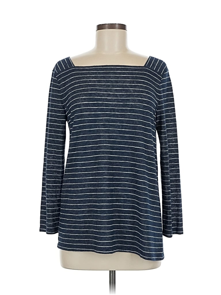 Pre-owned Ann Taylor Loft 3/4 Sleeve T-shirt In Blue
