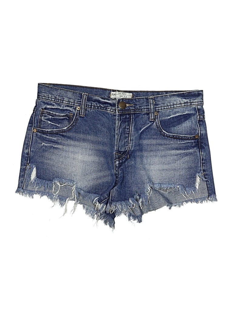 Pre-owned Free People Denim Shorts In Blue