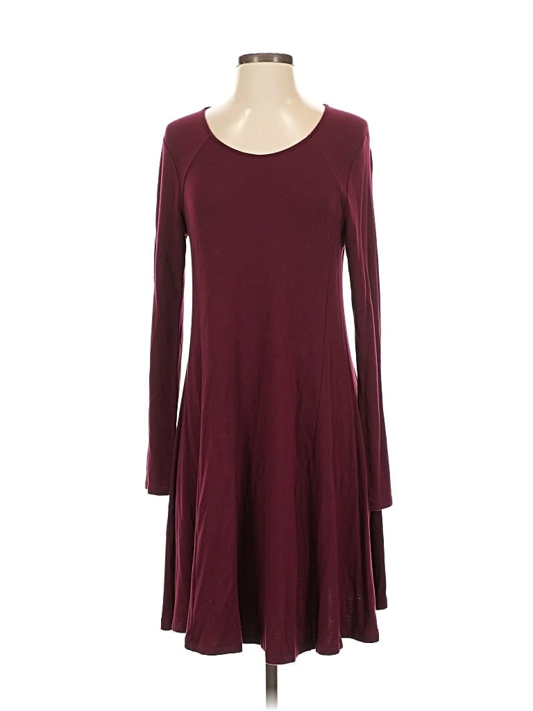 Pre-owned Lush Casual Dress In Burgundy