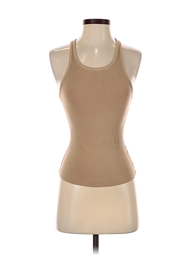 Pre-owned Los Angeles Atelier & Other Stories Tank Top Tan Halter Neckline Tops In Brown