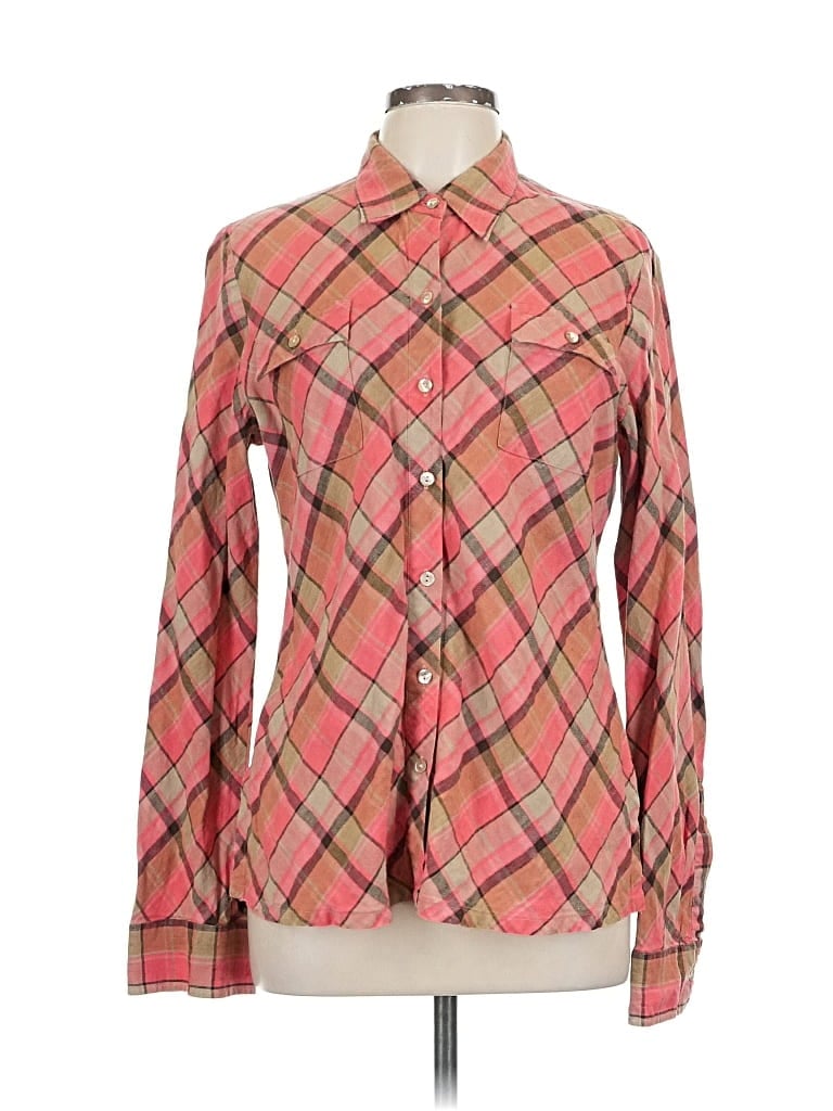 Pre-owned Jones New York Signature Long Sleeve Button Down Shirt In Pink