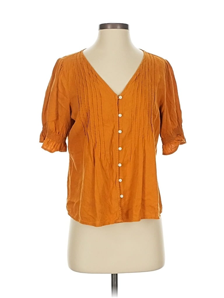 Pre-owned Old Navy Short Sleeve Blouse In Orange