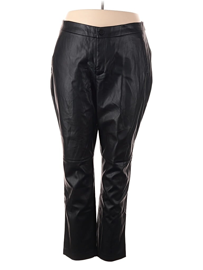Pre-owned Eloquii Faux Leather Pants In Black