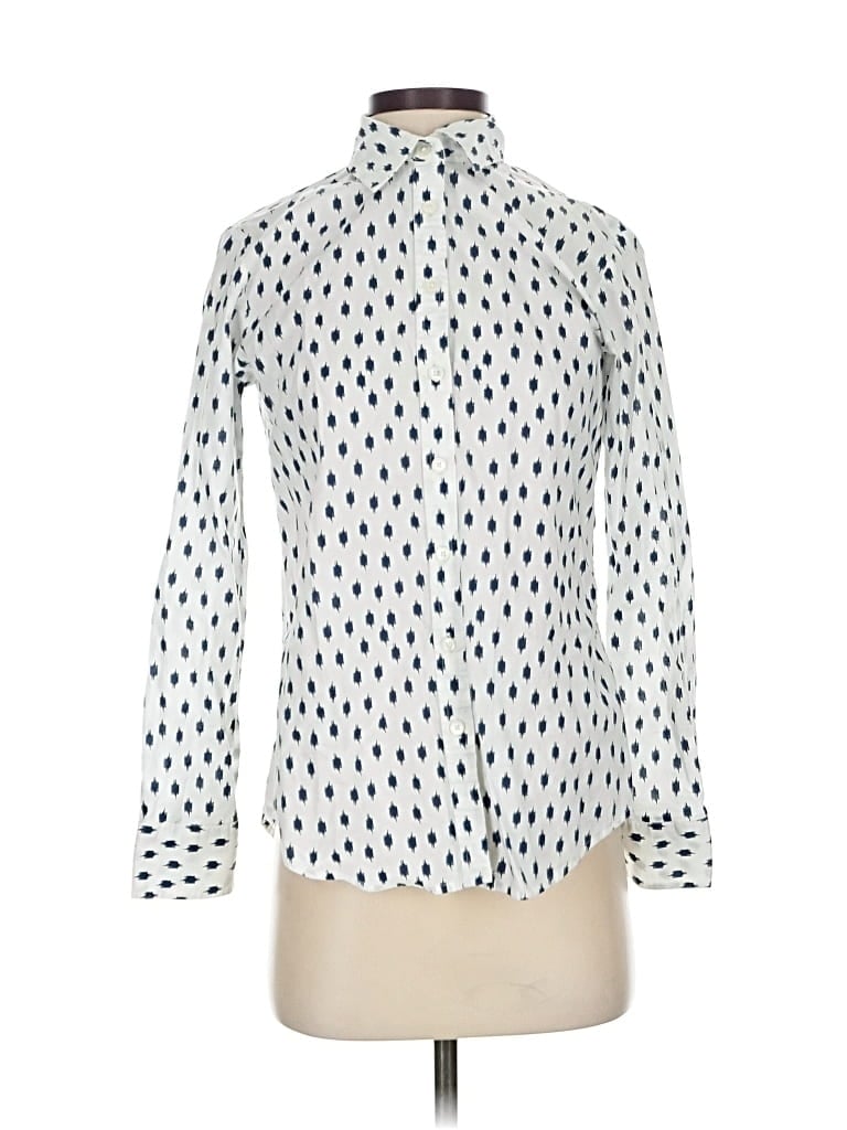 Pre-owned Banana Republic Long Sleeve Blouse In White