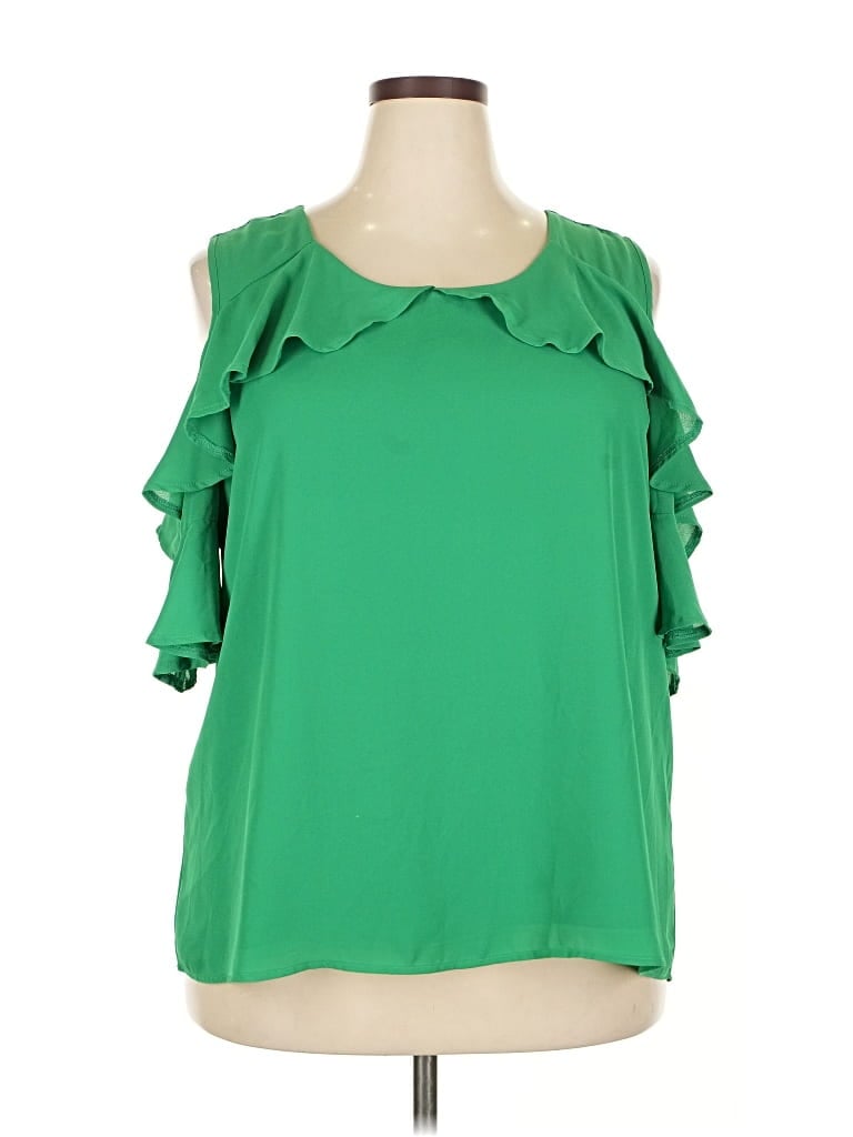 Pre-owned Roz & Ali Sleeveless Blouse In Green