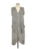 BCBGMAXAZRIA 100% Silk Stripes Silver Casual Dress Size XXS - photo 1
