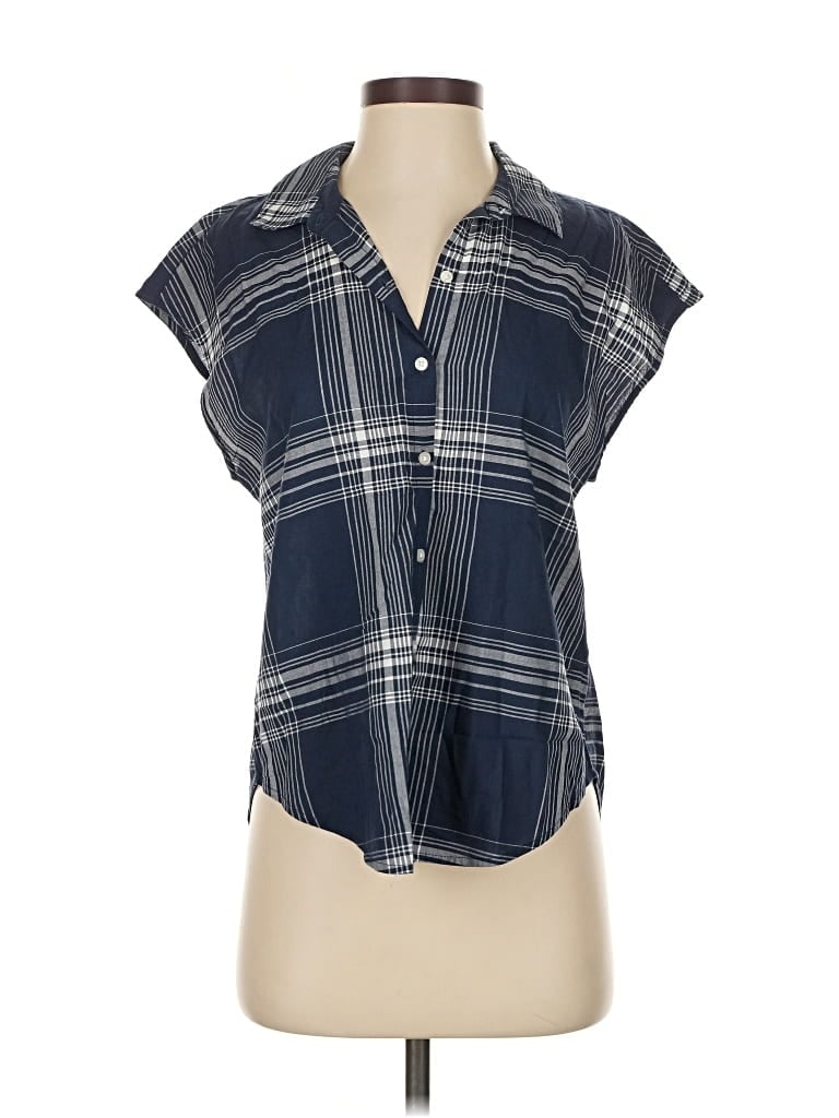 Pre-owned Lucky Brand Sleeveless Button Down Shirt In Blue