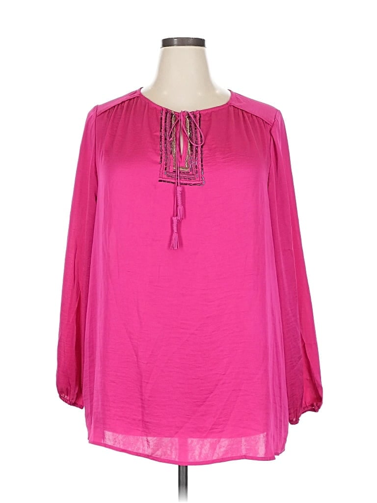Pre-owned Lane Bryant 3/4 Sleeve Blouse In Pink