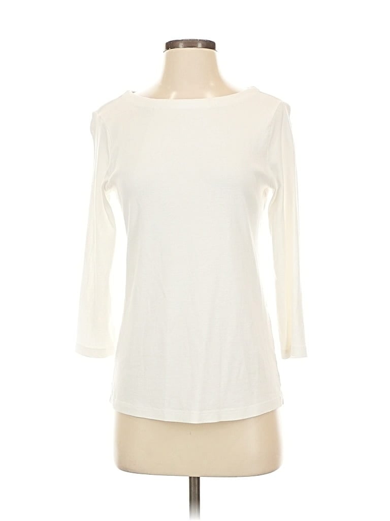 Pre-owned Chico's 3/4 Sleeve T-shirt In White