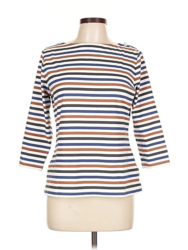 Pre-owned J. Mclaughlin 3/4 Sleeve T-shirt In Blue