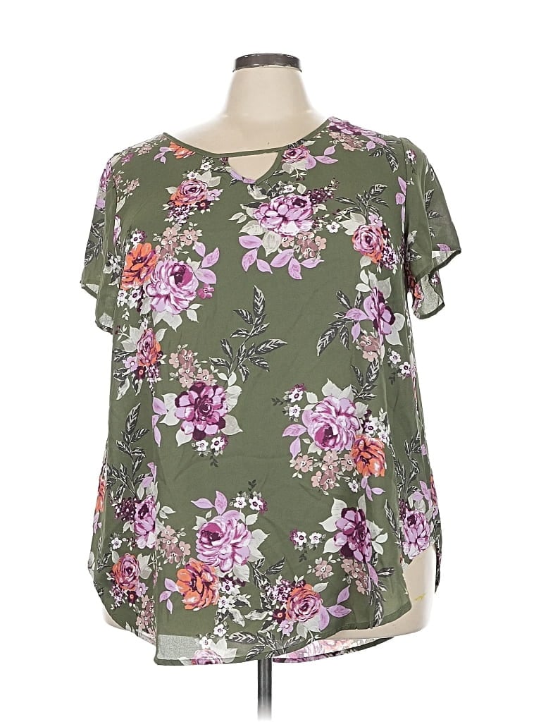 Torrid Short Sleeve Blouse In Green