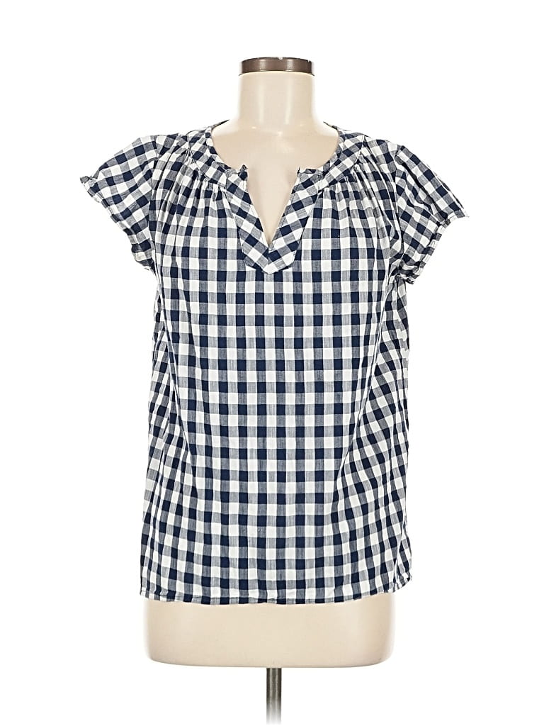 Pre-owned St. John's Bay Short Sleeve Blouse In Blue