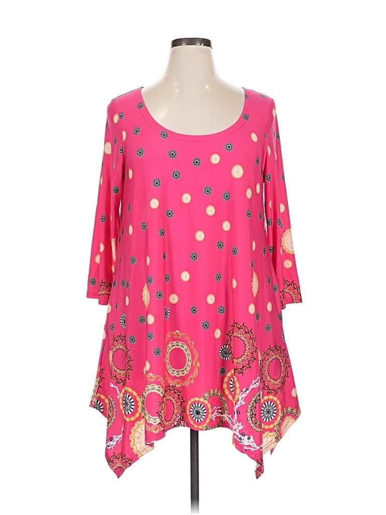 Pre-owned White Mark 3/4 Sleeve Blouse In Pink