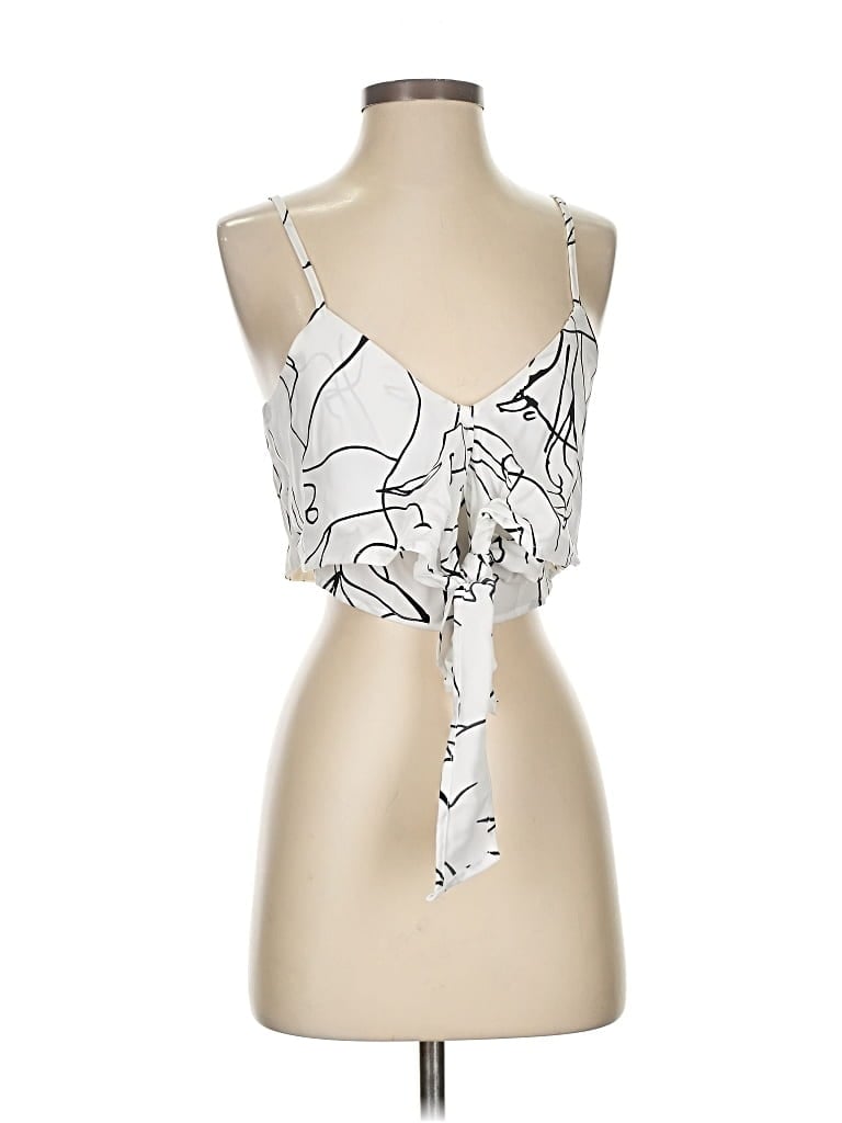 Pre-owned Le Lis Tank Top Silver Halter Neckline Tops