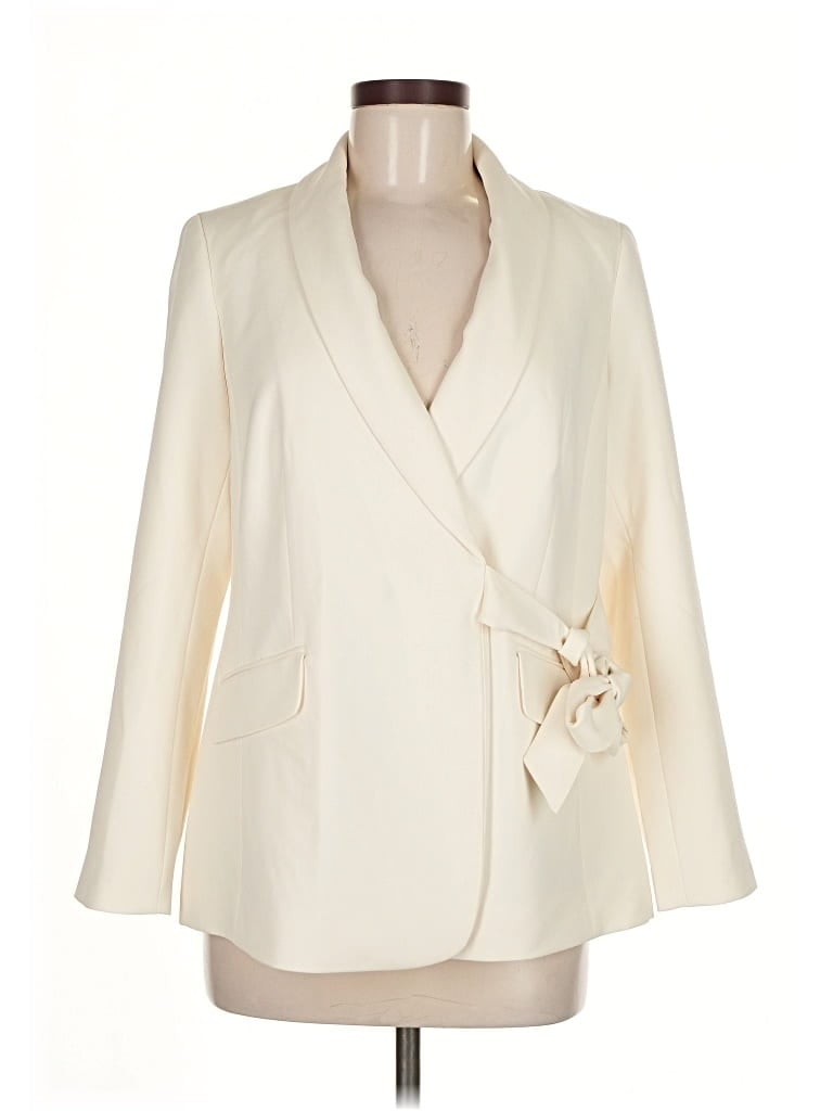 Pre-owned Talbots Blazer Jacket In White