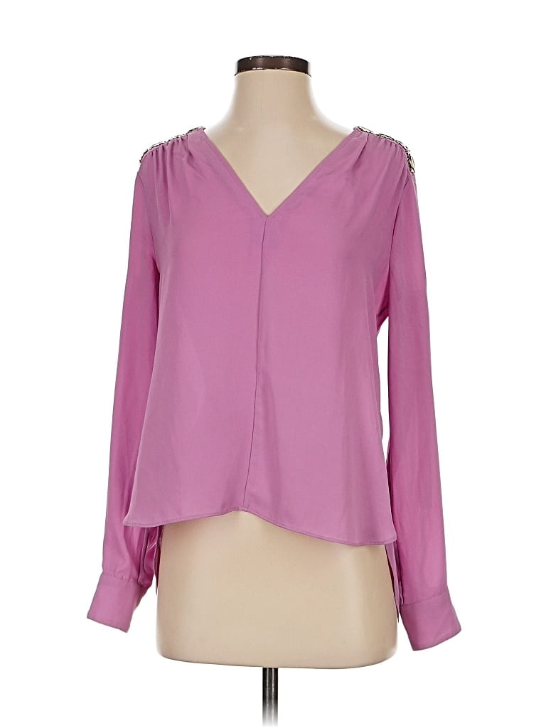Pre-owned Bcbgmaxazria Long Sleeve Blouse In Purple