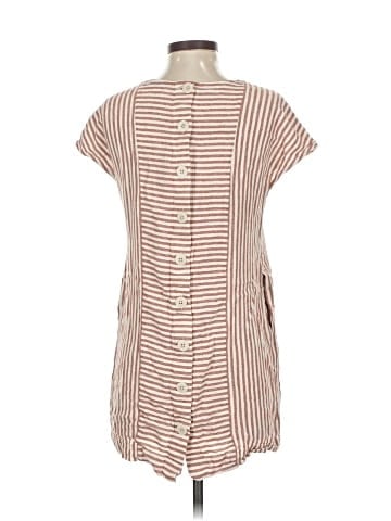 Madewell Stripe-Play Button-Back Tee Dress (view 2)