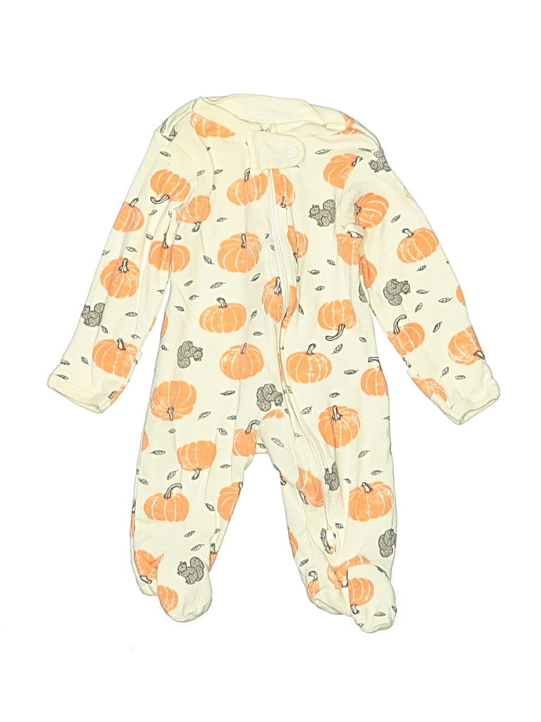 Pre-owned Little Planet Babies' Long Sleeve Onesie In Orange