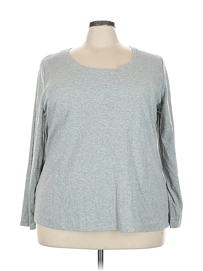Pre-owned Ava & Viv 3/4 Sleeve T-shirt In Gray