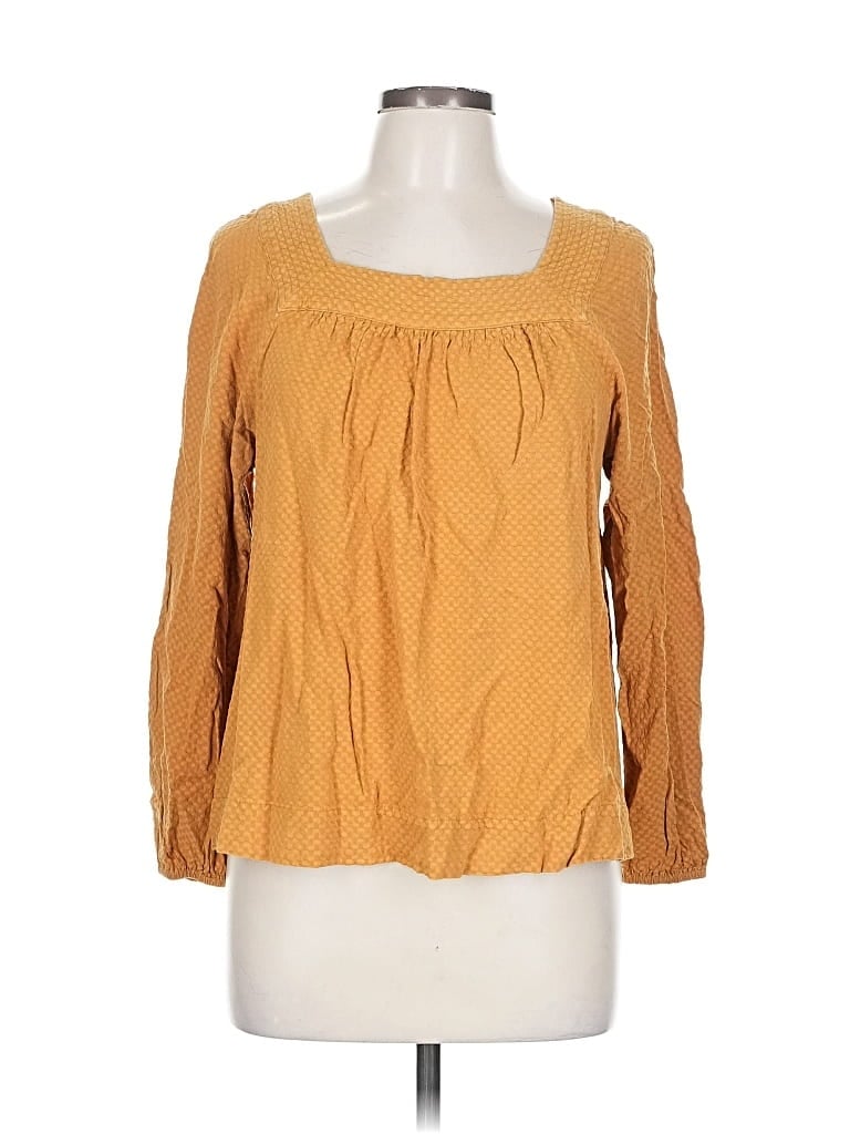 Pre-owned Universal Thread Long Sleeve Blouse In Yellow