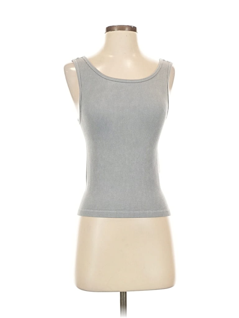 Pre-owned Harmony And Balance Tank Top Gray Strapless Neckline Tops