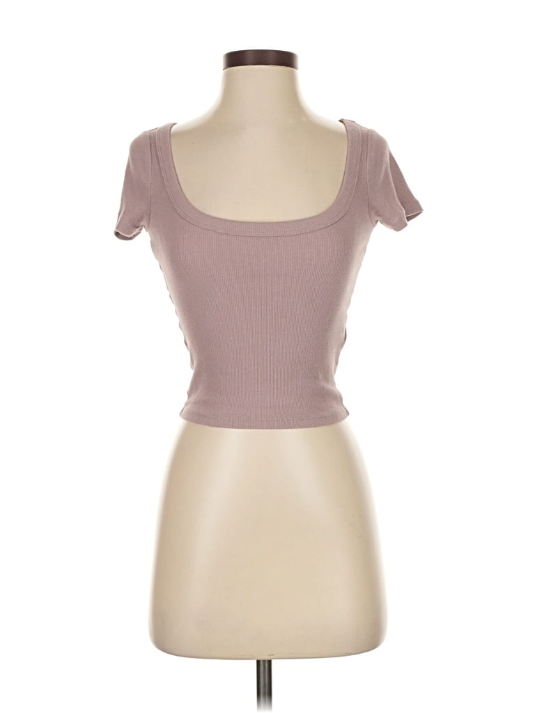 Pre-owned Hollister Short Sleeve T-shirt In Brown