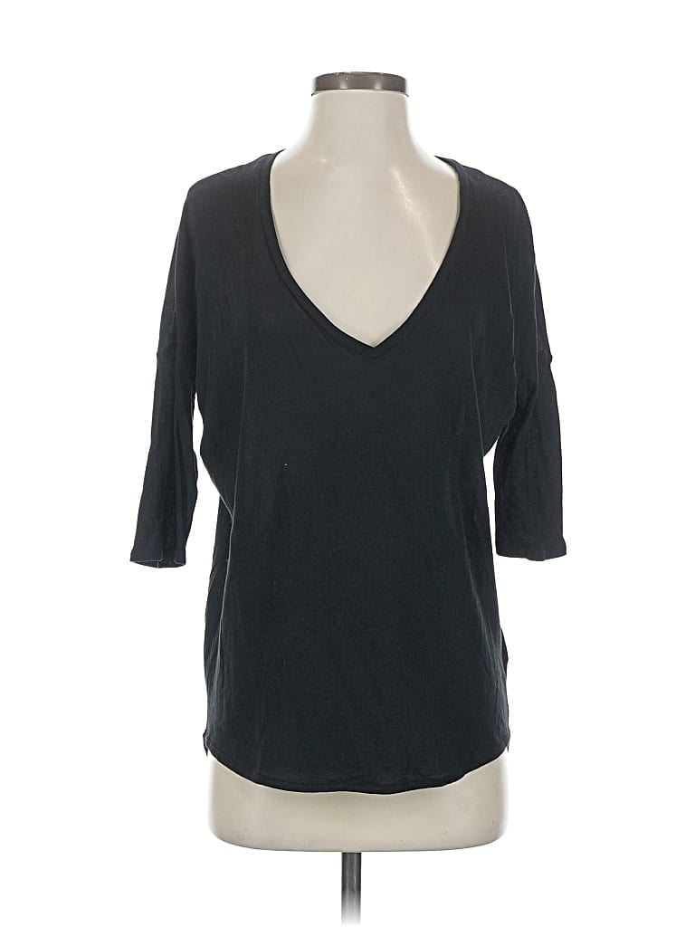 Pre-owned Express Outlet 3/4 Sleeve Top Black V Neck Tops
