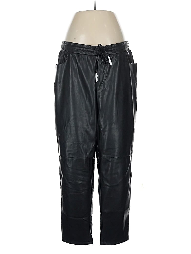 Pre-owned Candace Cameron Bure Faux Leather Pants In Black