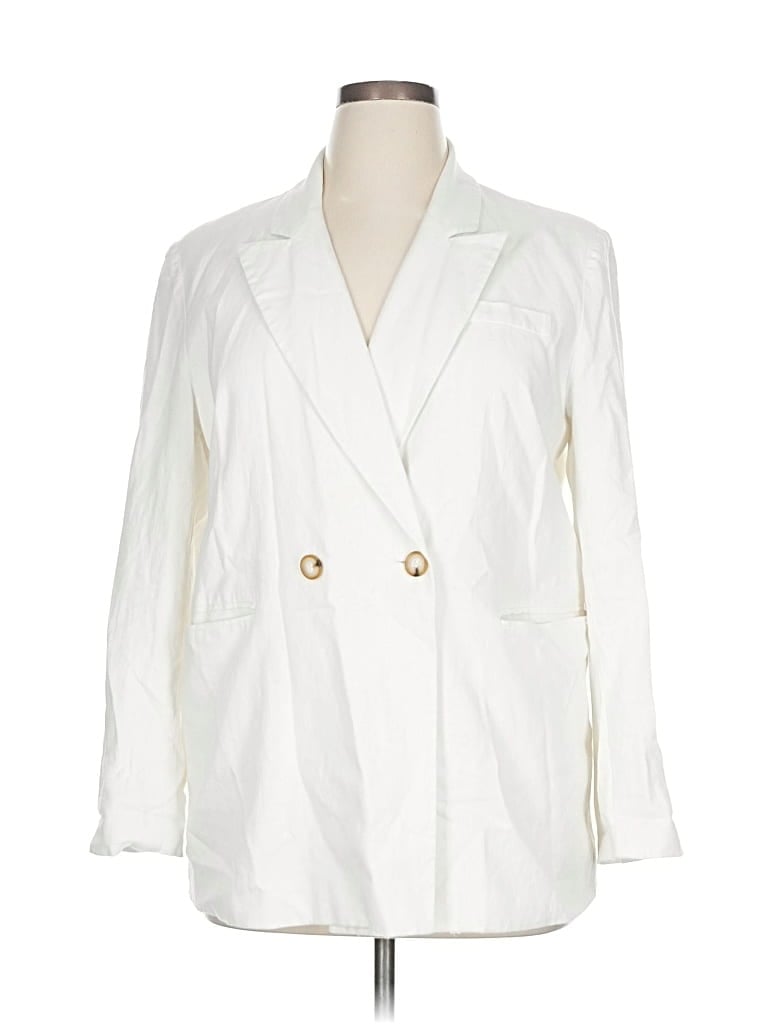 Pre-owned H By Halston Blazer Jacket In White