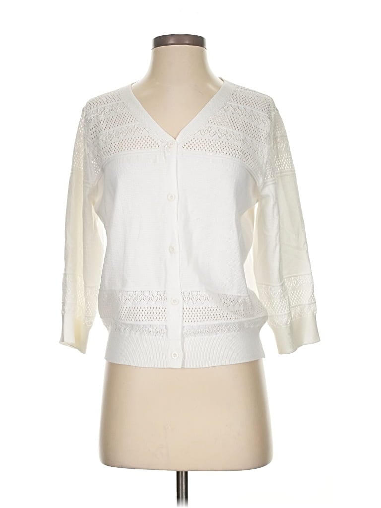Pre-owned Grace Karin Cardigan Sweater In White