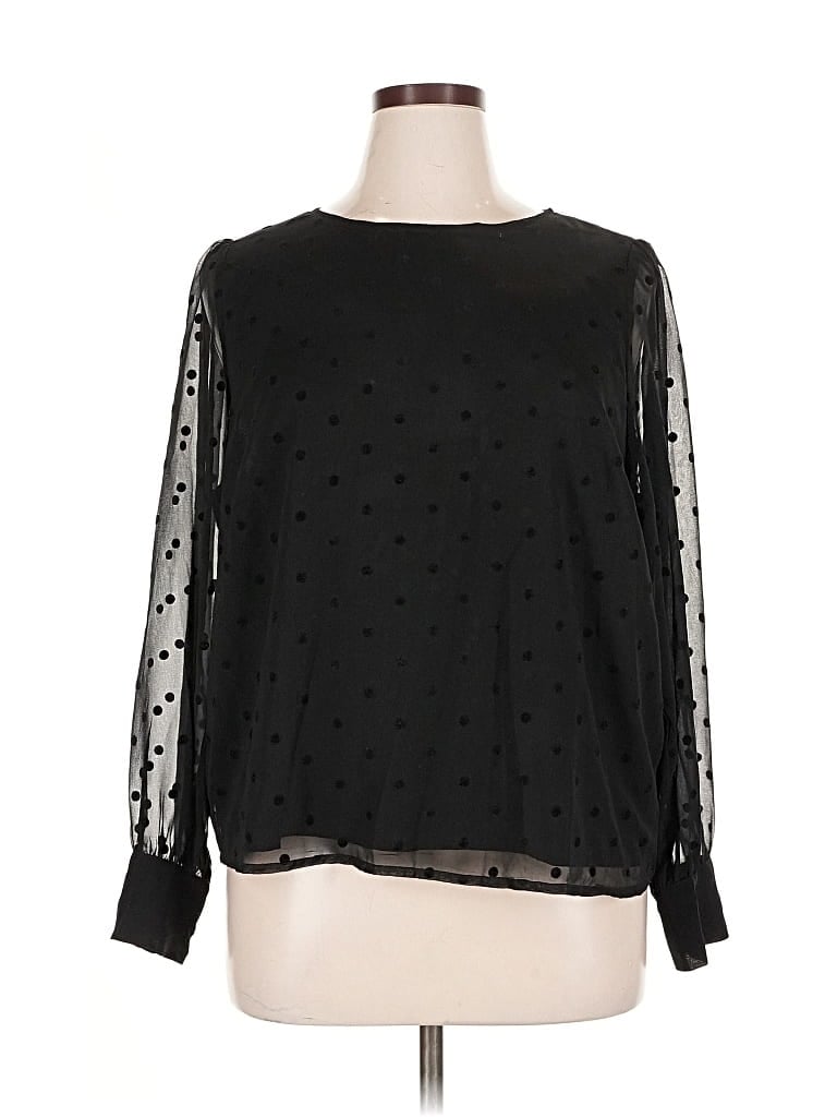 Pre-owned J.crew Factory Store Long Sleeve Blouse In Black