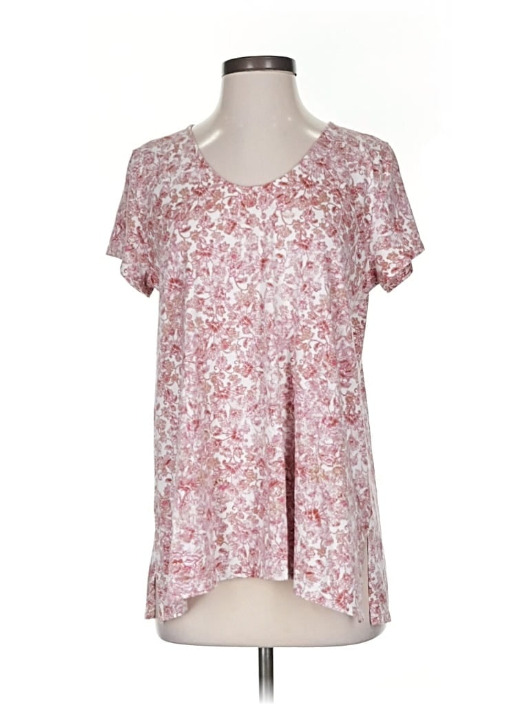 Pre-owned Purejill Short Sleeve Blouse In Pink