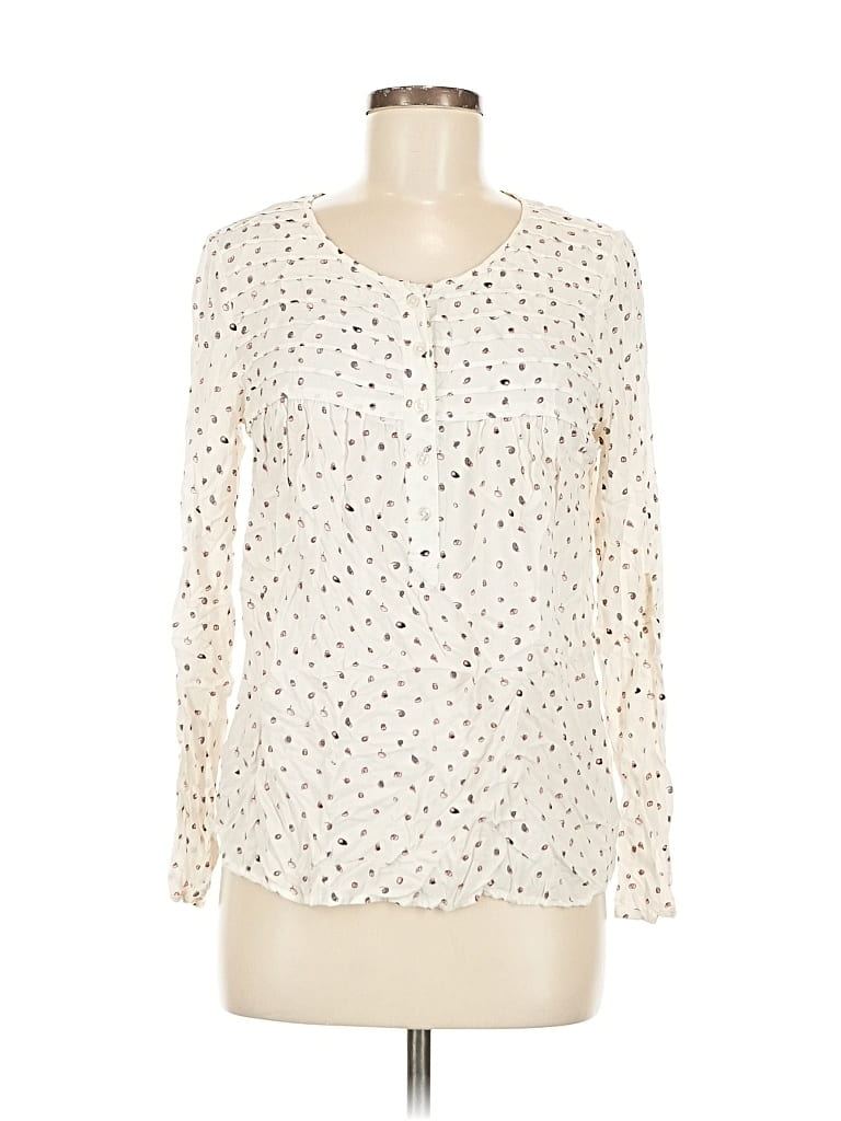 Pre-owned Gap Outlet Long Sleeve Blouse In White