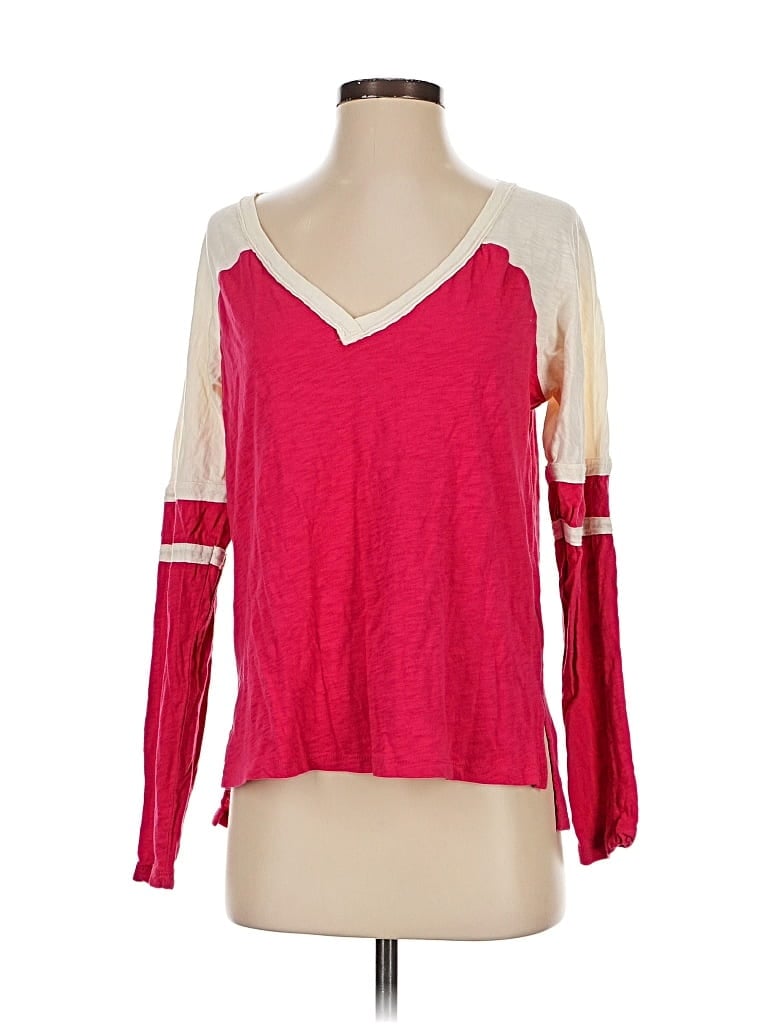 Pre-owned Pilcro 3/4 Sleeve T-shirt In Red