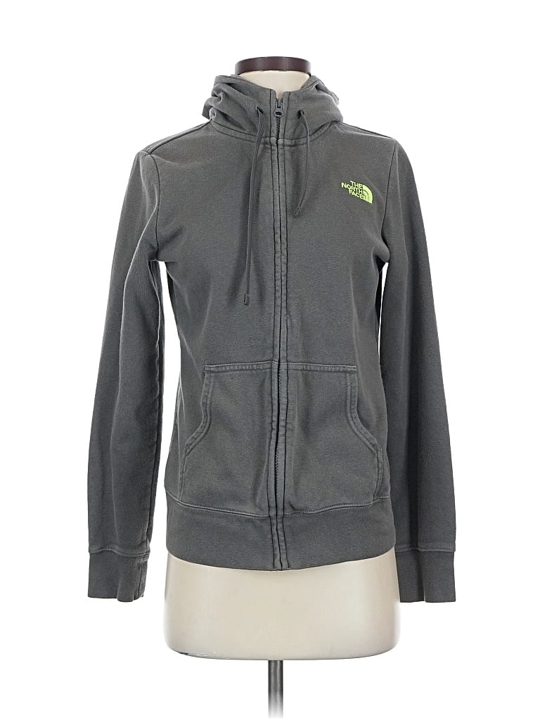 Pre-owned The North Face Zip Up Hoodie In Gray