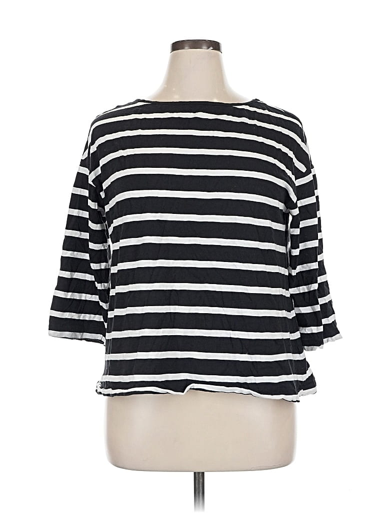 Pre-owned Lane Bryant 3/4 Sleeve T-shirt In Black