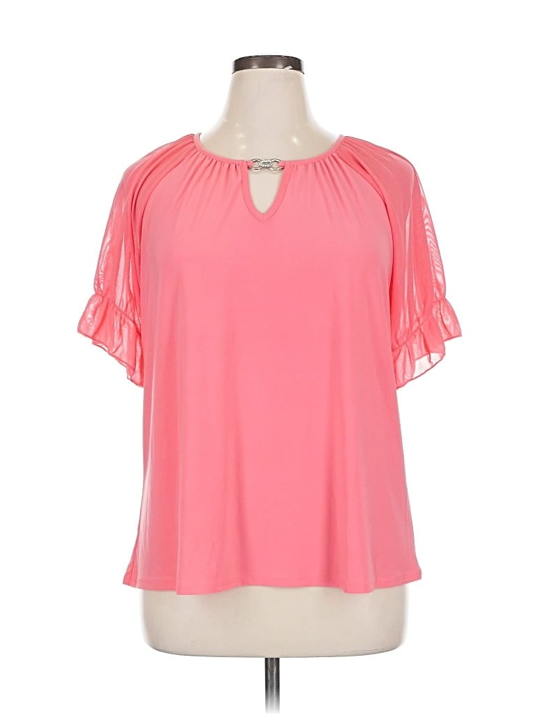 Ny Collection Short Sleeve Blouse In Multi