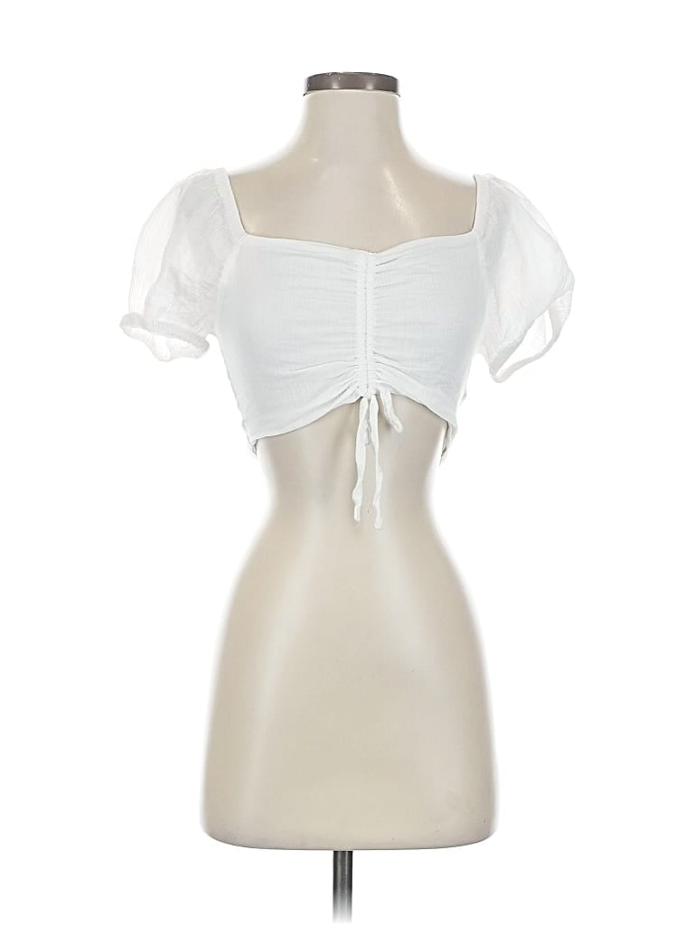 Pre-owned Cotton On Short Sleeve Blouse In White