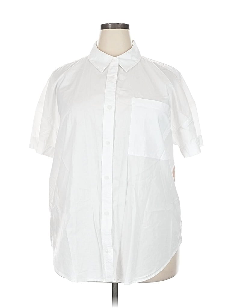 So Short Sleeve Button Down Shirt In White