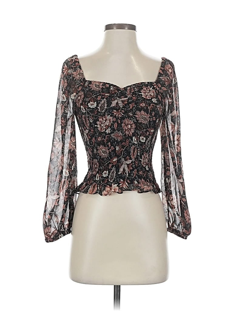 Pre-owned Madewell 3/4 Sleeve Blouse In Black