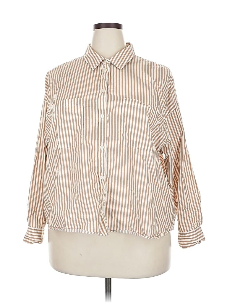 Pre-owned Old Navy 3/4 Sleeve Button Down Shirt In White