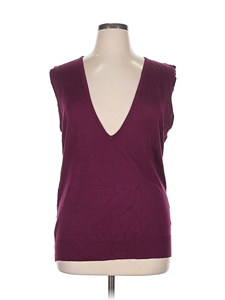 Pre-owned Ny Collection Sleeveless T-shirt In Burgundy