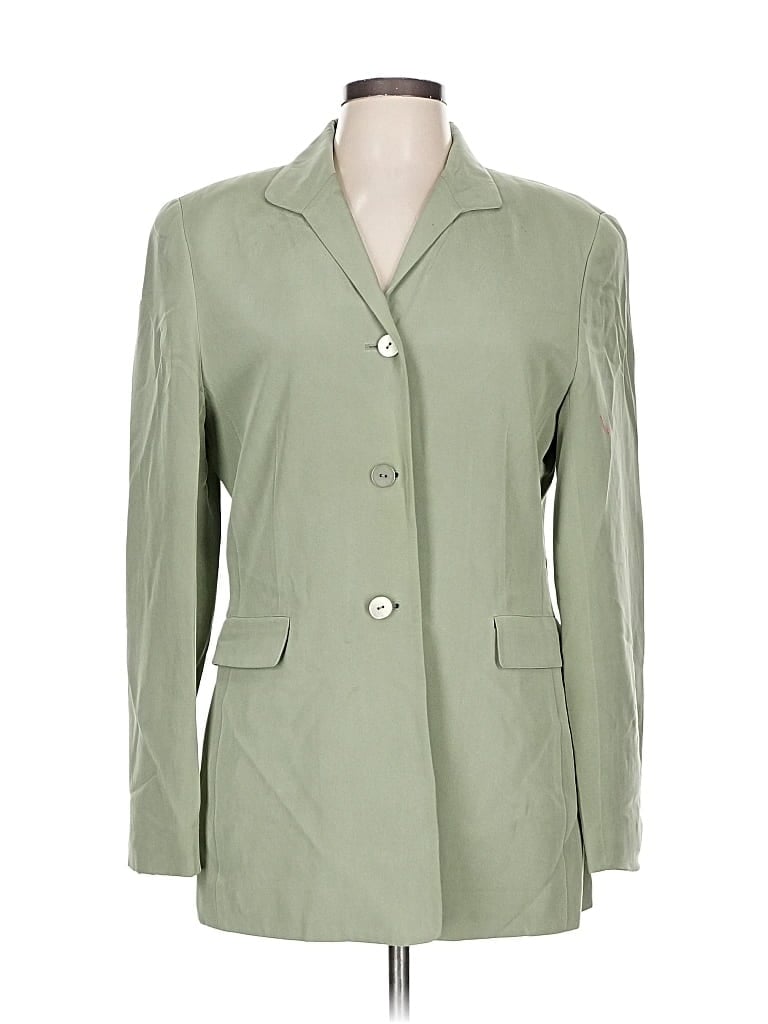 Pre-owned Josephine Chaus Silk Blazer Jacket In Green