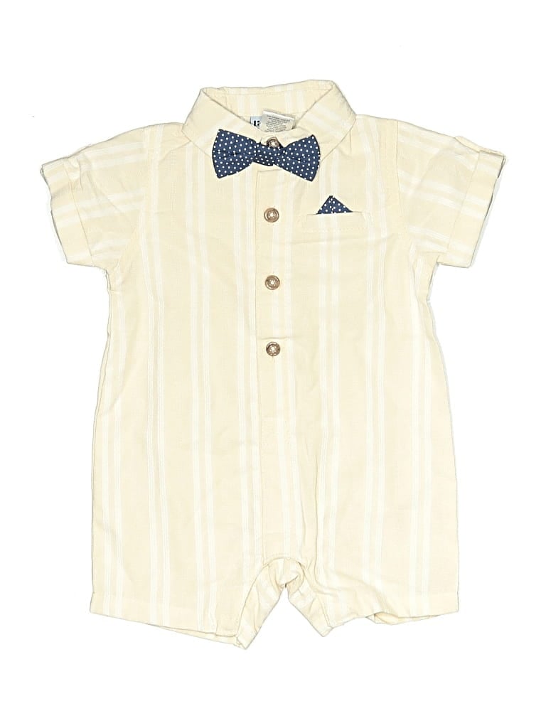 Pre-owned Little Lad Babies' Short Sleeve Onesie In White