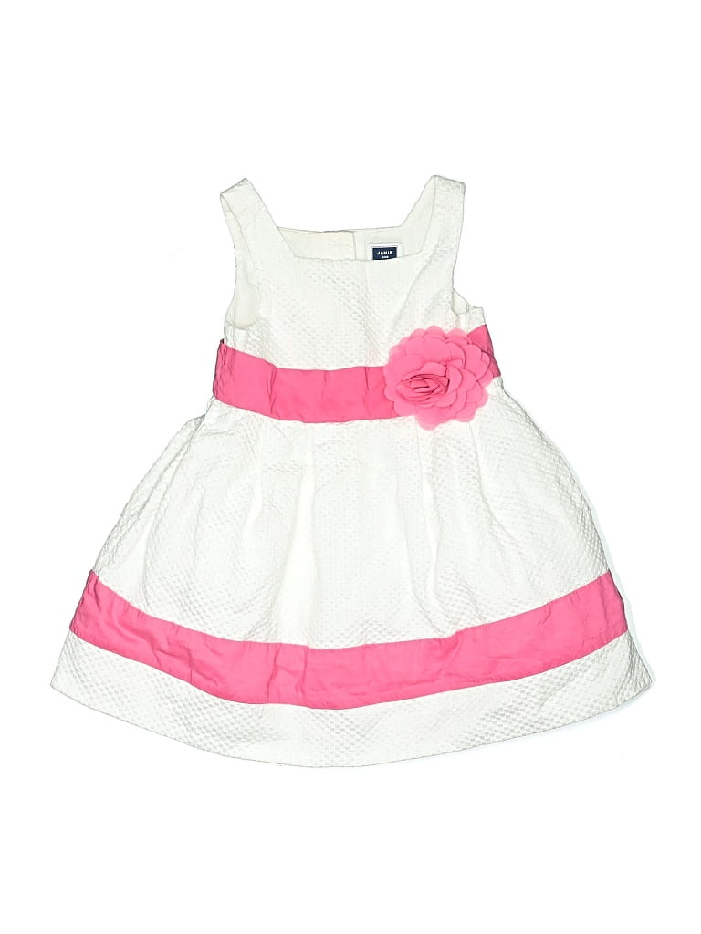 Pre-owned Janie And Jack Kids' Special Occasion Dress In White