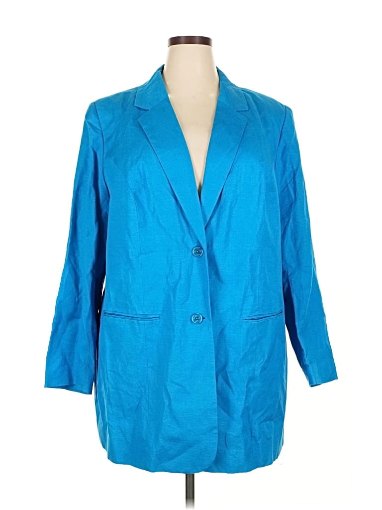 Pre-owned Jessica London Blazer Jacket In Blue