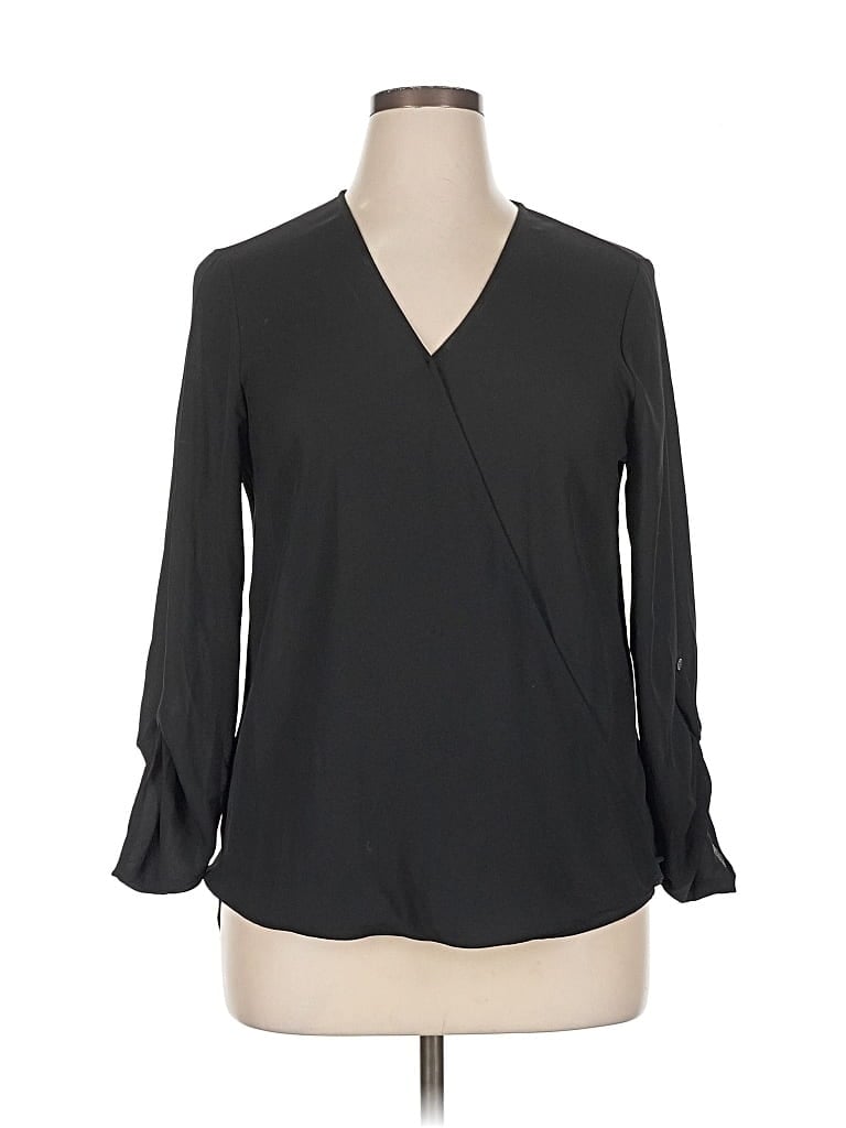 Pre-owned Pleione Long Sleeve Blouse In Black